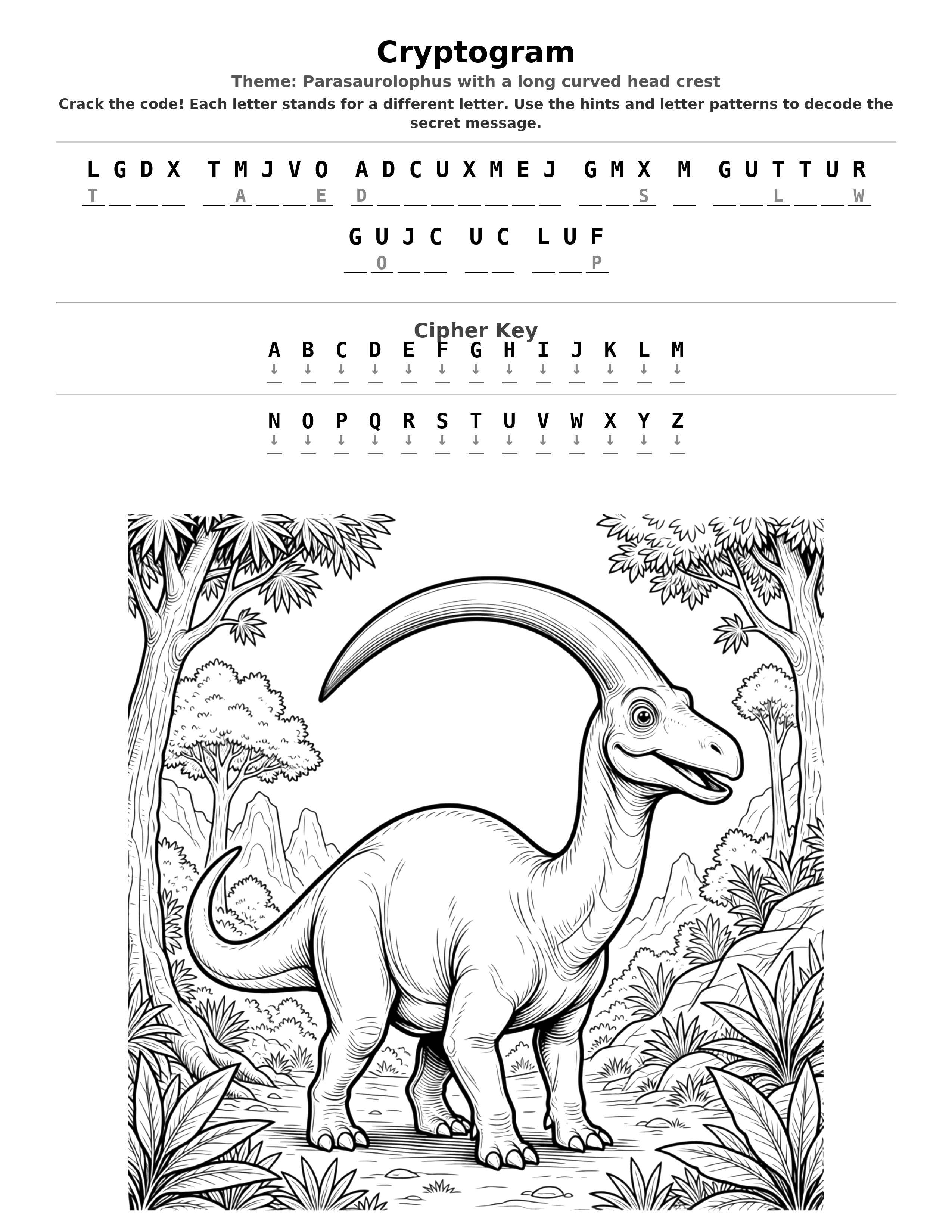 Cryptogram puzzle sample